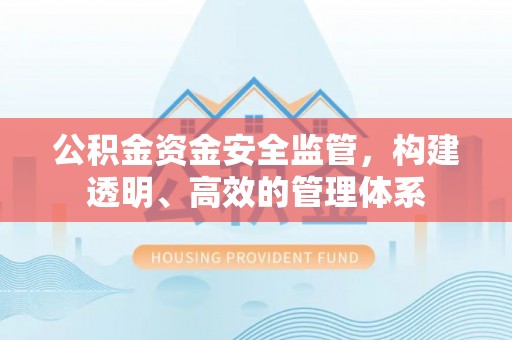 兴文公积金资金安全监管，构建透明、高效的管理体系