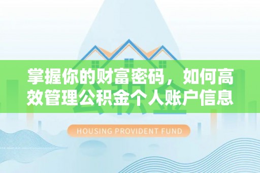 兴文掌握你的财富密码，如何高效管理公积金个人账户信息