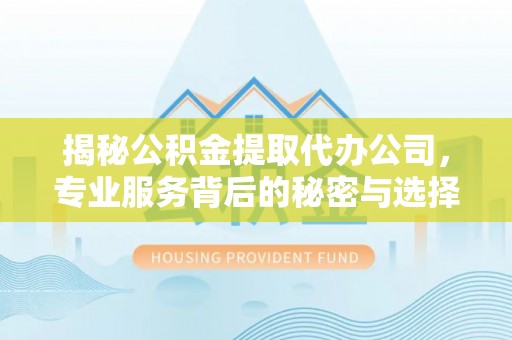 兴文揭秘公积金提取代办公司，专业服务背后的秘密与选择指南
