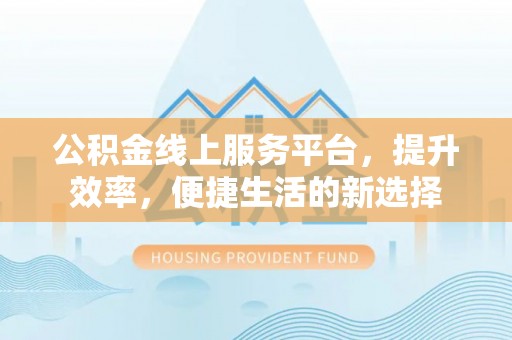 兴文公积金线上服务平台，提升效率，便捷生活的新选择