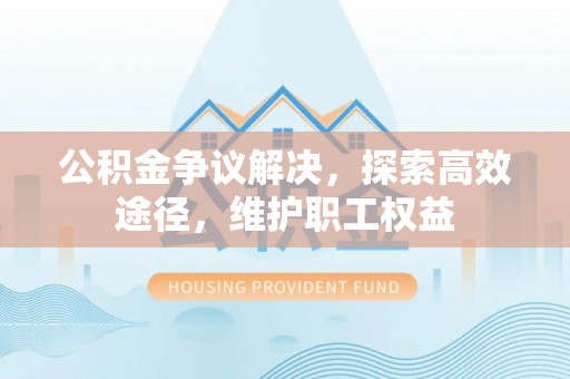 兴文公积金争议解决，探索高效途径，维护职工权益